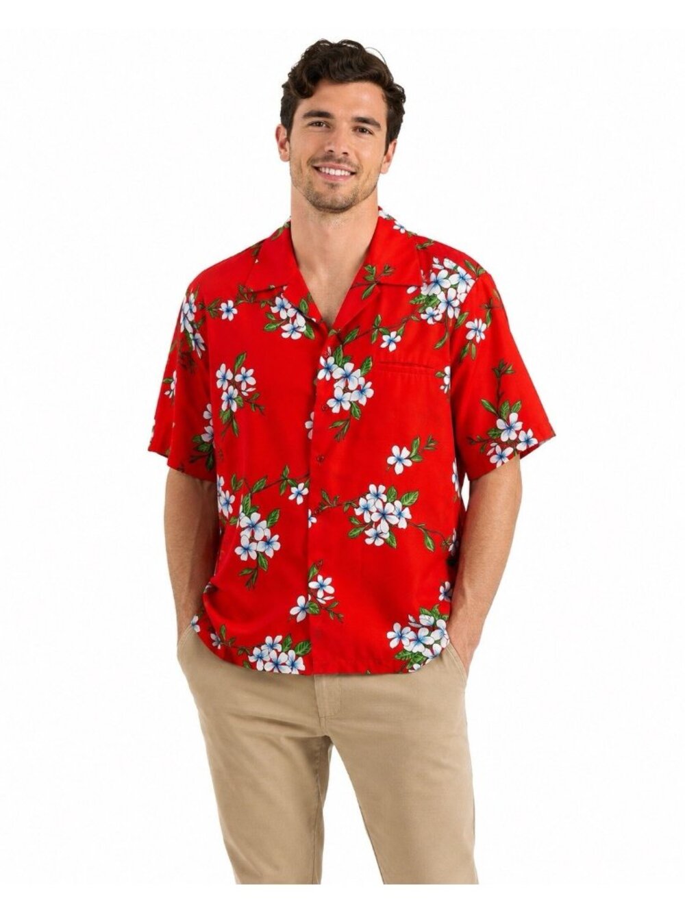 vintage HILO HATTIE HAWAII HAWAIIAN shirt 2XL red floral aloha camp resortwear